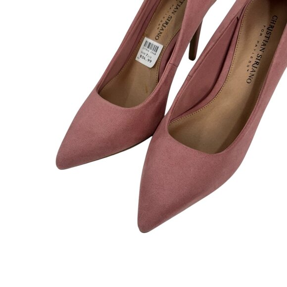 Christian Siriano Pink Faux Suede Pointed Toe Stiletto Heels Womens Shoes SZ 7.5 - Picture 4 of 14